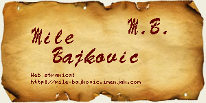 Mile Bajković vizit kartica